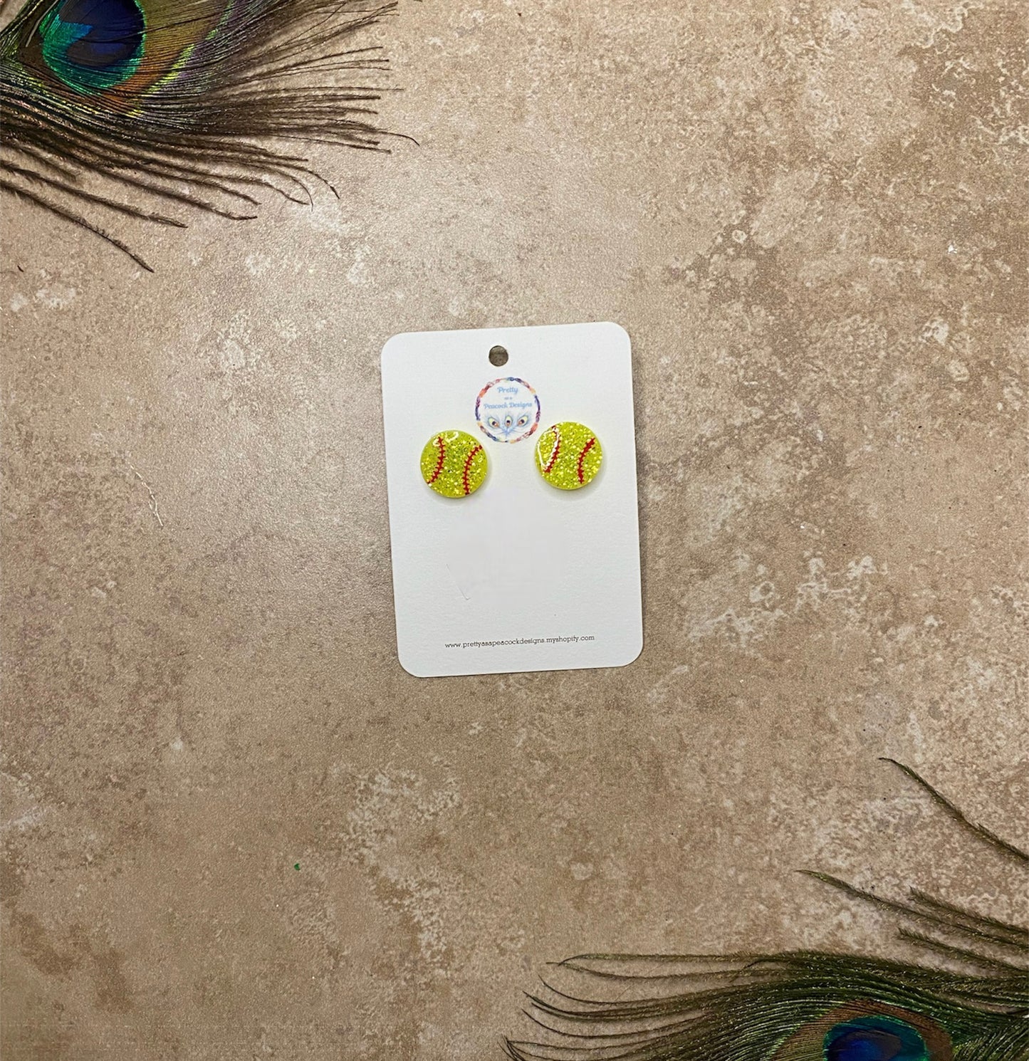 Softball Stud Earrings