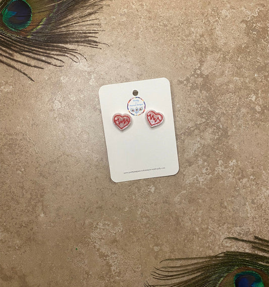 Heart Beat Stud Earrings